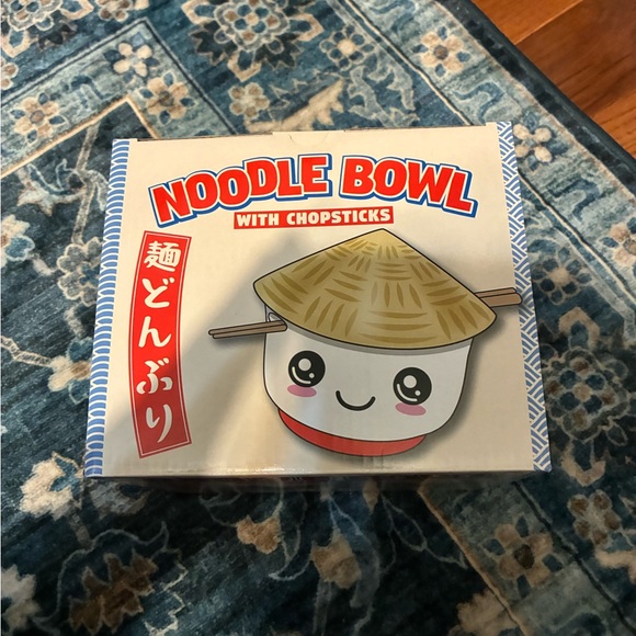 Spencer's Other - NIB Spencer's Noodle Bowl with Chopsticks - Red and White